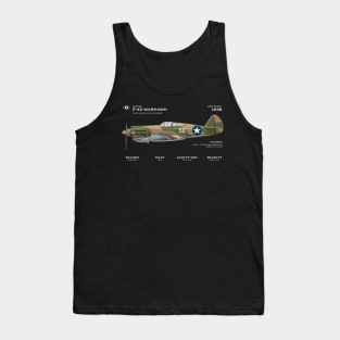 ww2 fighter plane curtiss p-40 warhawk aircraft world war 2 Tank Top